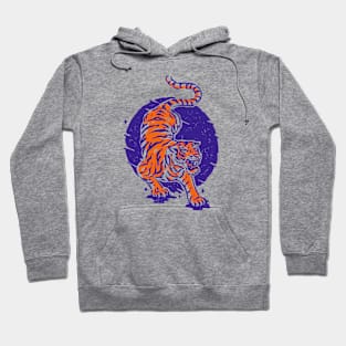 Vintage Japanese Illustration of a Tiger // Purple and Orange Tiger Hoodie